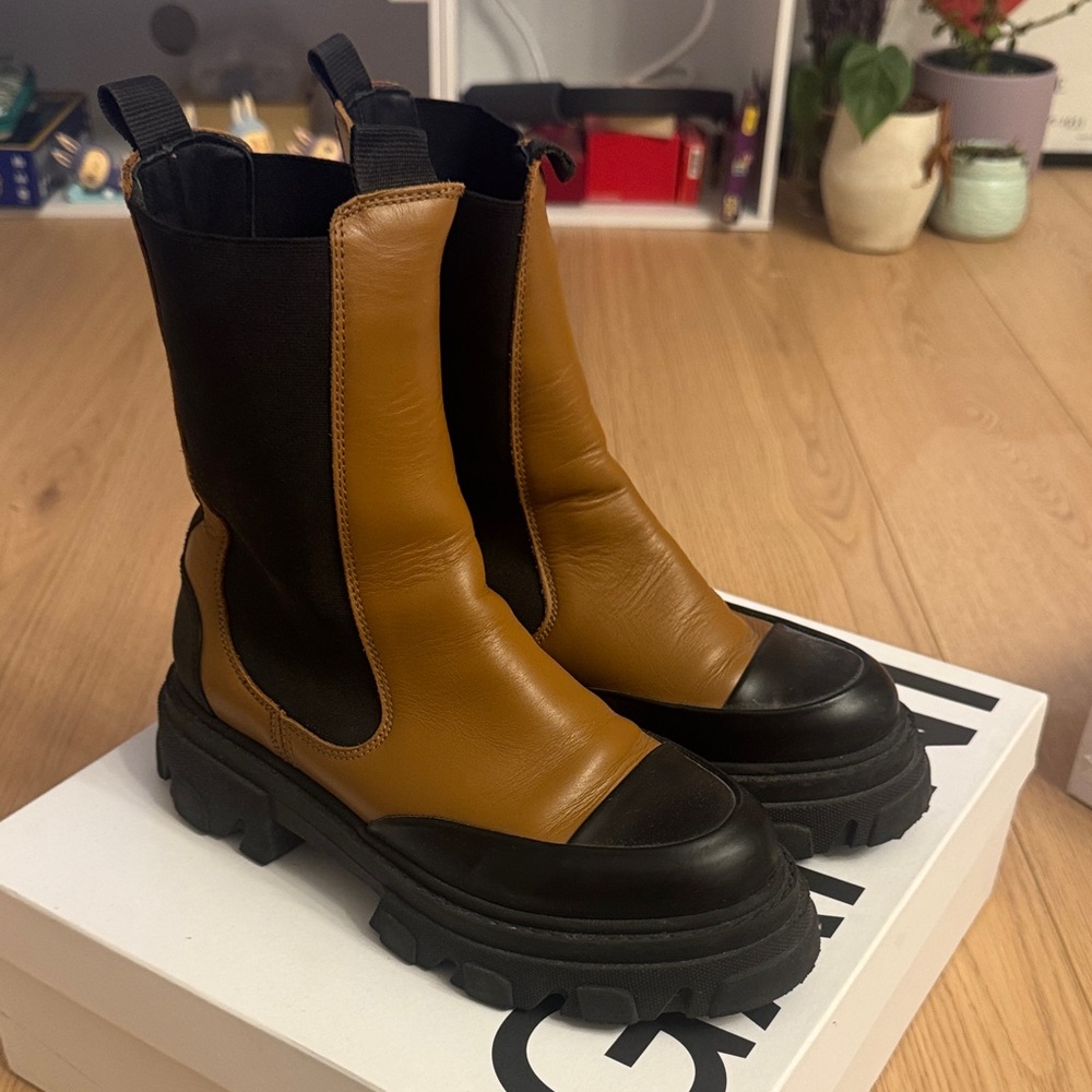 Ganni Tan Boots